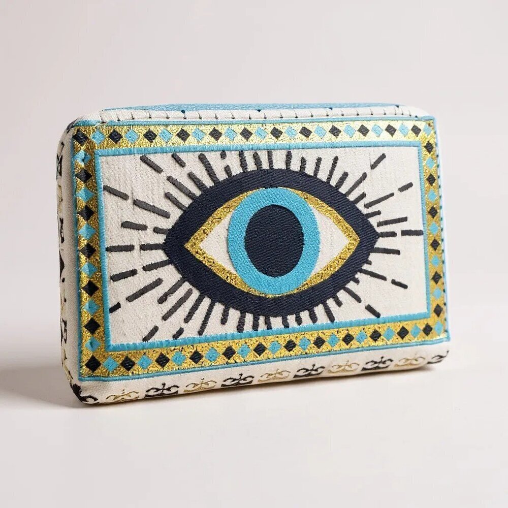Small Evil Eye Wallet, Bohemian Purse, Coin Wallet